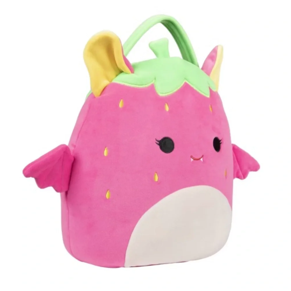 Squishmallows Gwendolyn the Neon Strawberry Bat Halloween Treat Pail